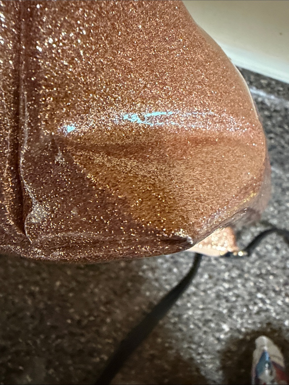 kate spade rose gold coated glitter crossbody and matching pouch - Picture 4 of 11